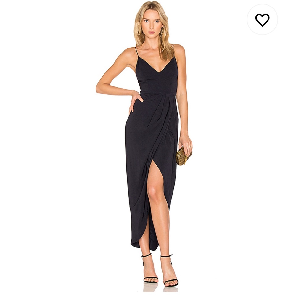 Shona Joy Cocktail Draped Dress in Navy